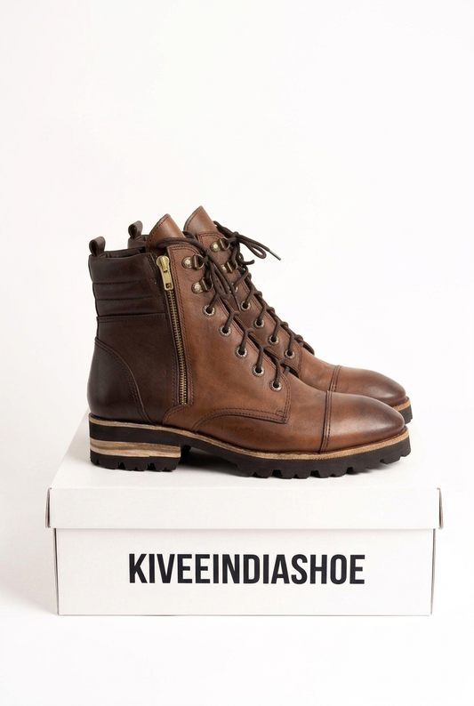 Duel Colour Leather | Custum Handcrafted Shoe.