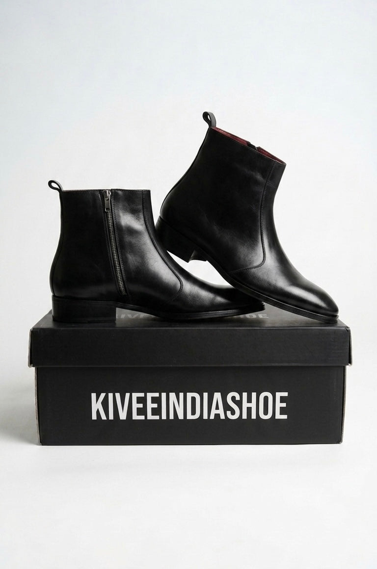 Handcrafted | Black Chelsea Shoe.